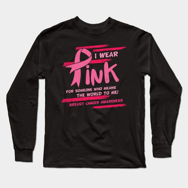 Breast cancer awareness Long Sleeve T-Shirt by Anonic